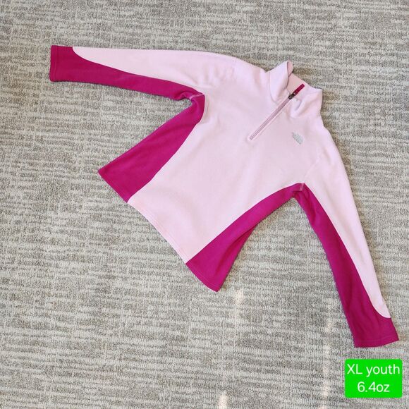 The North Face youth 1/4 zip pink fleece pullover jacket size XL - Picture 1 of 11